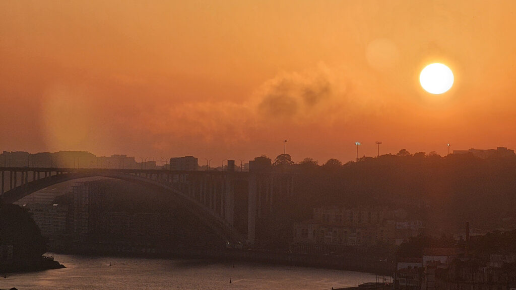 Sunset Douro River Porto Portugal