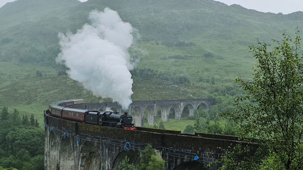 Train Glenfinnan Viaduct Scotland UK